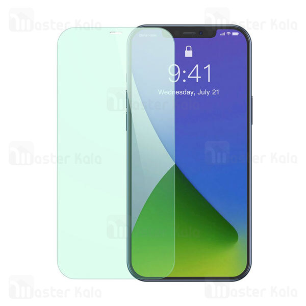 پک 2 تایی محافظ صفحه شیشه ای ضد اشعه بیسوس Baseus SGAPIPH54N-LP02 Apple iPhone 12 Mini Green Glass