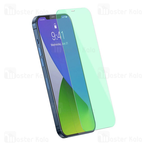 پک 2 تایی محافظ صفحه شیشه ای ضد اشعه بیسوس Baseus SGAPIPH54N-LP02 Apple iPhone 12 Mini Green Glass