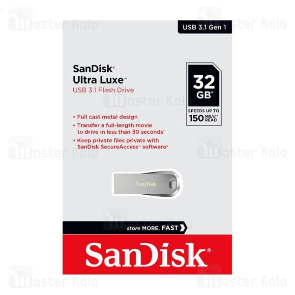 فلش مموری 32 گیگابایت سن دیسک SanDisk Ultra Luxe SDCZ74 USB 3.1
