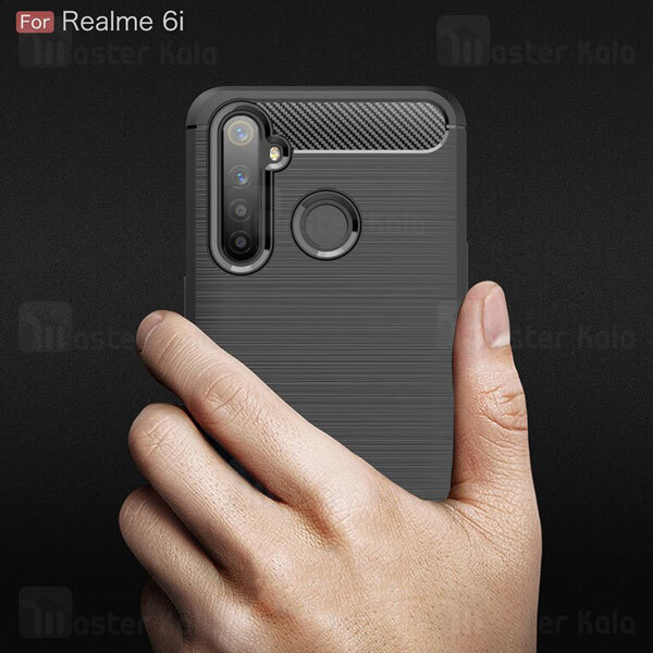 قاب محافظ ژله ای ریلمی Realme 6i Fiber Carbon Rugged Armor Case