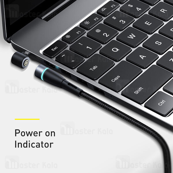 کابل شارژر مگنتی لپ تاپ لنوو بیسوس Baseus Zinc Lenovo Type C to DC CATXC-T01 طول 2 متر توان 100 وات