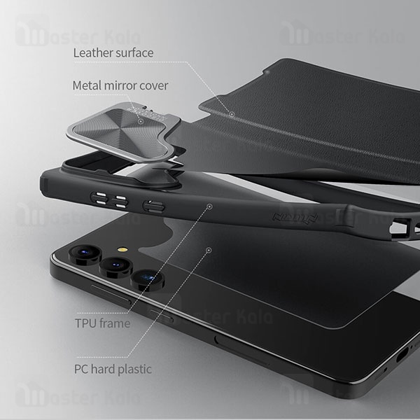 کیف چرمی نیلکین سامسونگ Samsung Galaxy S24 Plus Nillkin Qin Prop Leather Case دارای محافظ دوربین