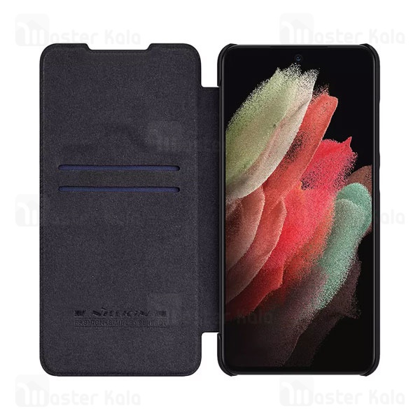 کیف چرمی نیلکین سامسونگ Samsung Galaxy S22 Ultra Nillkin Qin Pro Leather Case دارای محافظ دوربین