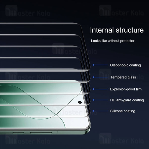محافظ صفحه شیشه ای دورچسب تمام صفحه نیلکین شیائومی Xiaomi 14 Pro Ultra 3D CP+ Max