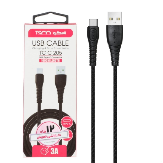 کابل تبدیل USB به USB-C تسکو مدل TC C205 طول 1 متر