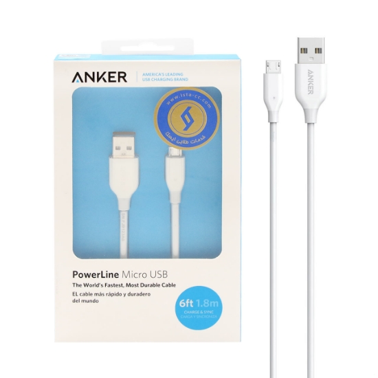 کابل تبدیل USB به microUSB انکر مدل A8133 PowerLine طول 1.8 متر