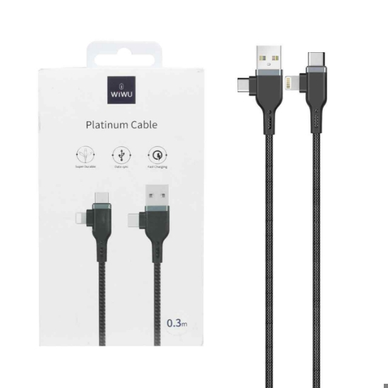 کابل تبدیل چندکاره USB-C به Lightning / USB به USB-C / USB-C به USB / USB-C به Lightning ویوو مدل PT06 طول 0.30 متر