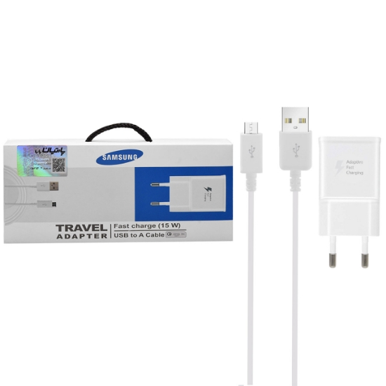 شارژر دیواری فست شارژ سامسونگ مدل EP-TA200 همراه کابل Micro-USB