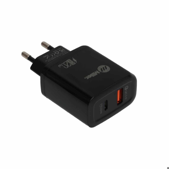 شارژر دیواری فست شارژ PD دو پورت میلر مدل M-72 38W به همراه کابل شارژ USB-C