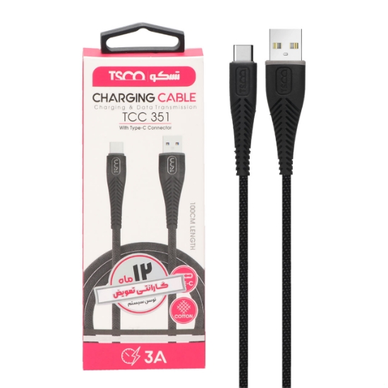 کابل تبدیل USB به USB-C تسکو مدل TCC 351 طول 1 متر