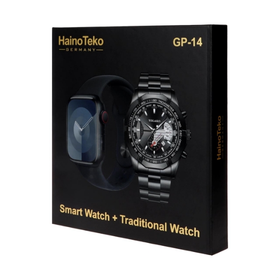 ساعت هوشمند هاینو تکو مدل GP-14 به همراه 3 بند وساعت مچی عقربه‌ای