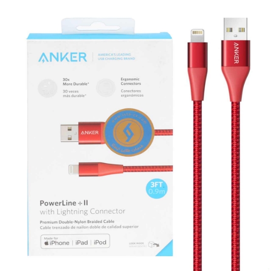 کابل تبدیل USB به لایتنینگ انکر مدل A8452 PowerLine II Plus طول 0.9 متر