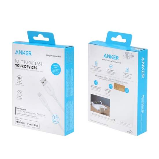 کابل تبدیل USB به لایتنینگ انکر مدل Anker PowerLine A8812 طول 0.90 متر