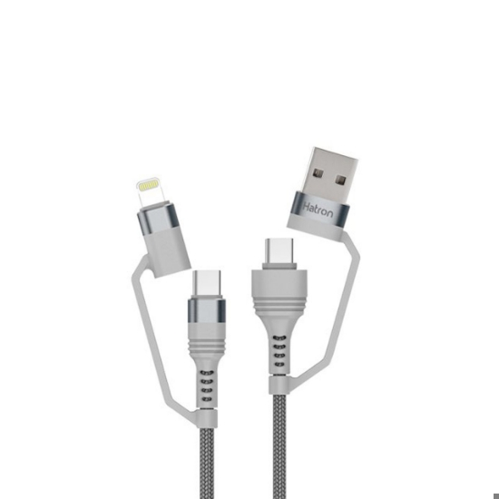 کابل شارژ تبدیل USB/USB-C و USB-C/لایتنینگ هترون مدل HC450P طول 1متر
