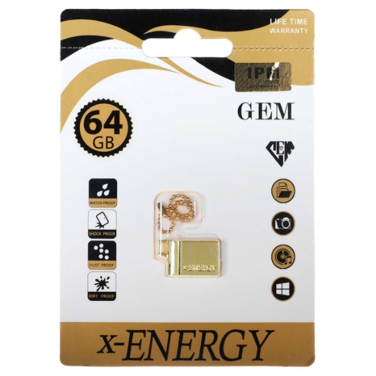 فلش مموری ایکس-انرژی مدل Golden Gem USB2.0 ظرفیت 64 گیگابایت