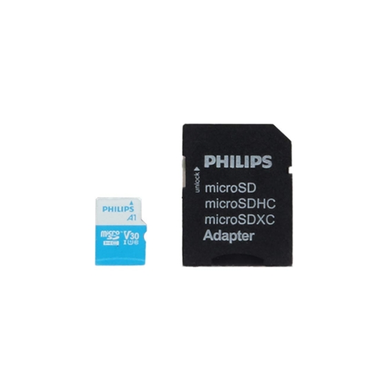 کارت حافظه microSDHC فیلیپس مدل V30 A1 کلاس 10 استاندارد UHS-I Ultra Speed U1 سرعت 80MBps ظرفیت 16 گیگابایت به همراه آداپتور SD