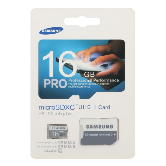 کارت حافظه microSDHC سامسونگ مدل Pro کلاس 10 استاندارد UHS-I U1 سرعت 90MBps ظرفیت 16 گیگابایت به همراه آداپتور SD