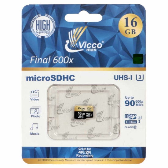 کارت حافظه microSDHC ویکومن مدل Final 600X کلاس 10 استاندارد UHS-I U3 سرعت 90MBps ظرفیت 16 گیگابایت